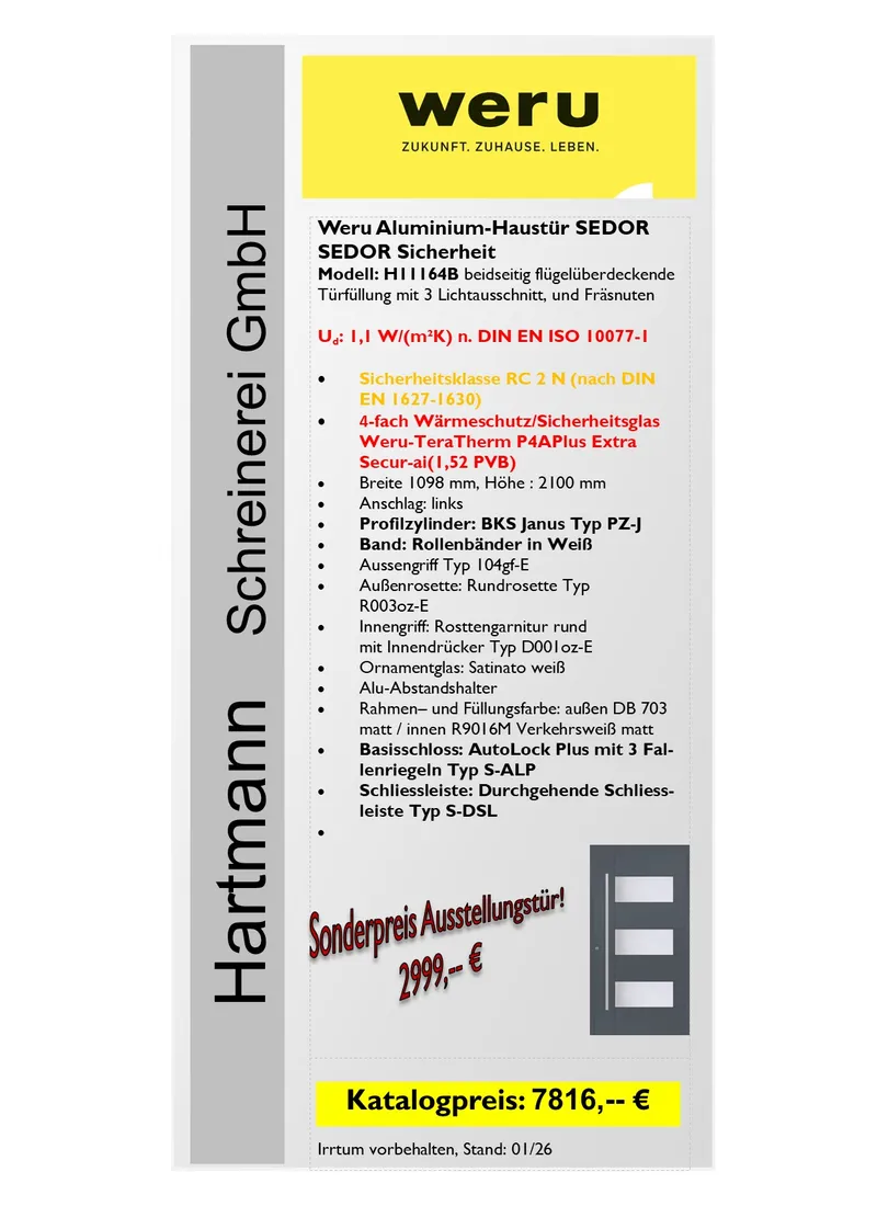 Datenblatt WERU SEDOR Sicherheit H11164B